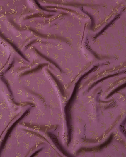 Purple Jacquard Pure Silk Fabric with Tone-on-Tone Floral Design – 110 cm Width-D21394