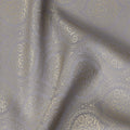Silver Jacquard Pure Silk Satin Fabric with Ornamental Design – 110 cm Width-D21395