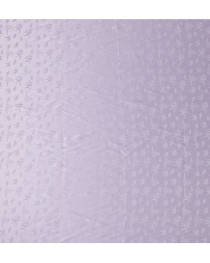 Lavender Jacquard Pure Silk Satin Fabric with Bamboo Floral Design – 110 cm Width-D21401