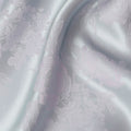 Silver Grey Jacquard Pure Silk Satin Fabric with Floral Design – 110 cm Width-D21402 Regal Fabrics