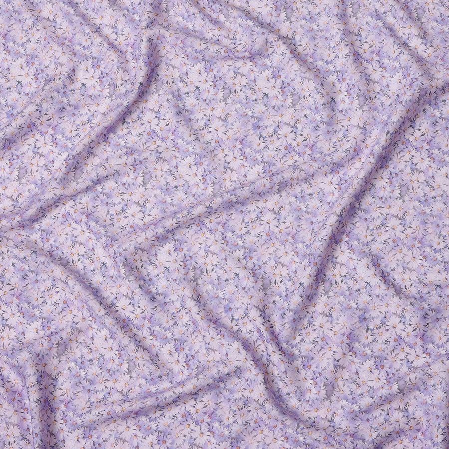 قماش ساتان قطني مطبوع عليه زهور اللافندر – عرض 110 سم – D21405