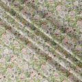 Green Floral Cotton Lawn Fabric with Printed Rose Design – 110 cm Width-D21410 Regal Fabrics