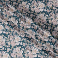 Dark Green Floral Cotton Lawn Fabric with Beige and Cream Blossoms – 110 cm Width-D21411