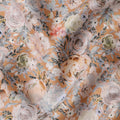 Peach Floral Cotton Lawn Fabric with Pastel Rose Design – 110 cm Width-D21412