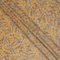 Golden Yellow Abstract Leaf Printed Viscose Tussar Fabric with Beige and Rust Highlights, 110 Cms Width, Made in India-D24340