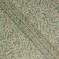 Mint Green Abstract Leaf Printed Viscose Tussar Fabric with Beige and Olive Accents, 110 Cms Width, Made in India-D24341