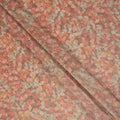 Rust Orange Abstract Leaf Printed Viscose Tussar Fabric with Beige and Ochre Highlights, 110 Cms Width, Made in India-D24342