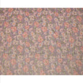 Lavender Base Floral Printed Viscose Tussar Fabric with Peach and Beige Blooms, 110 Cms Width, Made in India-D24343