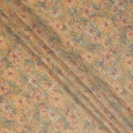Mustard Yellow Base Floral Printed Viscose Tussar Fabric with Peach and Olive Accents, 110 Cms Width, Made in India-D24345