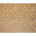Mustard Yellow Base Floral Printed Viscose Tussar Fabric with Beige Blooms and Green Leaves, 110 Cms Width, Made in India-D24348