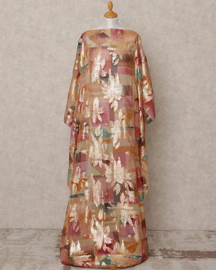 Multicolor Metallic Lurex Somali Silk Chiffon Dirac Fabric – 3.5 Meters, Width 140 cm, Made in South Korea-D24761