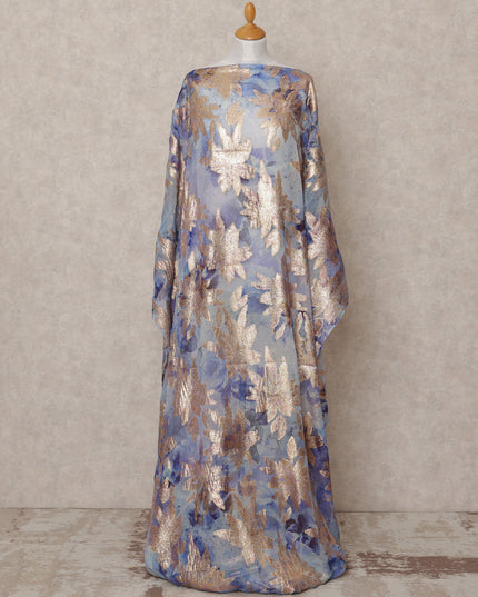 قماش ديراك من الحرير الصومالي شيفون لوركس أزرق معدني - 3.5 متر، عرض 140 سم، صنع في كوريا الجنوبية - D24762