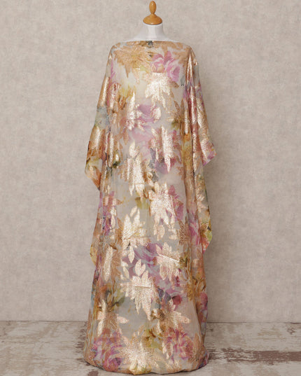 قماش ديراك من الحرير الصومالي متعدد الألوان، من اللوريكس المعدني، من الشيفون الحريري، بلون كريمي، بطول 3.5 متر، وعرض 140 سم، صنع في كوريا الجنوبية - D24764