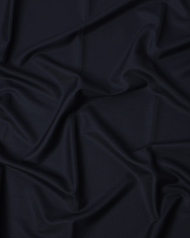 Midnight Blue Solid Premium Italian Blended Wool Suiting Fabric 150 Cms Width 4.0 Mtrs Italy-D24953 Regal Fabrics
