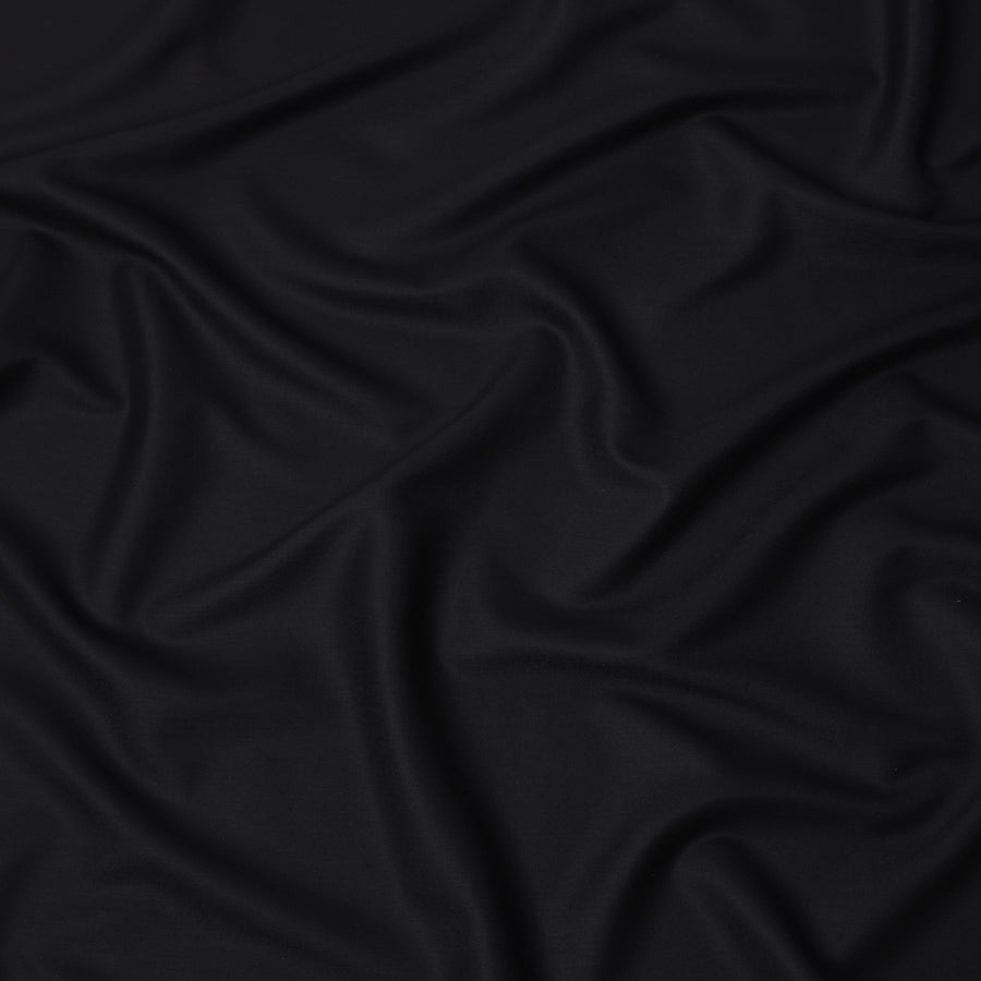 قماش بدلة من الصوف الإيطالي المخلوط الفاخر باللون الأسود الكلاسيكي، عرض 150 سم، طول 4 أمتار، إيطاليا - D24954