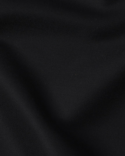 قماش بدلة من الصوف الإيطالي المخلوط الفاخر باللون الأسود الكلاسيكي، عرض 150 سم، طول 4 أمتار، إيطاليا - D24954