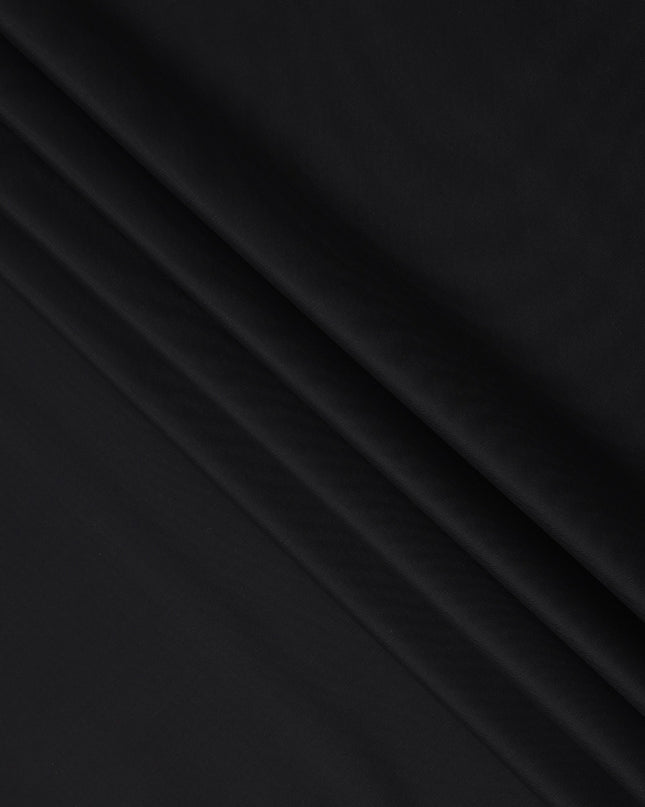 قماش بدلة من الصوف الإيطالي المخلوط الفاخر باللون الأسود الكلاسيكي، عرض 150 سم، طول 4 أمتار، إيطاليا - D24954