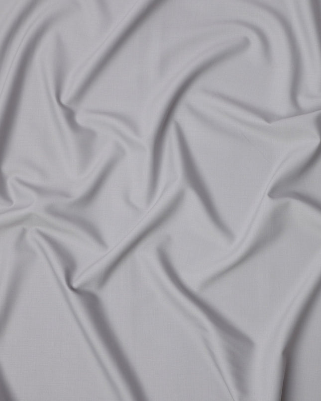 Light Grey Solid Premium Blended Italian Wool Suiting Fabric 150 Cms Width 3.5 Mtrs Italy-D24961