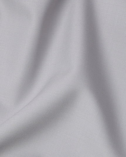 Light Grey Solid Premium Blended Italian Wool Suiting Fabric 150 Cms Width 3.5 Mtrs Italy-D24961