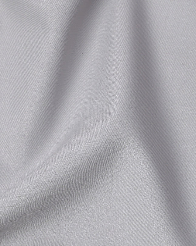 Light Grey Solid Premium Blended Italian Wool Suiting Fabric 150 Cms Width 3.5 Mtrs Italy-D24961
