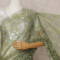Olive Green Premium 2-Tone French Chantilly Lace Saree Fabric 5.5 Mtrs with 110 Cms Width – Imported from France-D25643