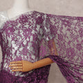 Plum Premium 2-Tone French Chantilly Lace Saree Fabric 5.5 Mtrs with 110 Cms Width – Imported from France-D25665