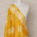Golden Yellow Handcrafted Ethnic Motif Block Print Premium Cotton Dupatta, 225X85 Cms, Made in India-D25793