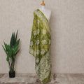 Olive Green Handcrafted Ethnic Motif Block Print Premium Cotton Dupatta, 225X85 Cms, Made in India-D25794