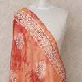 Rust Orange Handcrafted Batik Printed Premium Cotton Dupatta, 225X85 Cms, Made in India-D25809