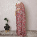 Elegant Rose Pink Floral Silk Chiffon Saree,110 cm Width, 5.5 Meters Piece-D19487 Regal Fabrics