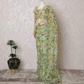 Elegant Mint Green Floral Silk Chiffon Saree,110 cm Width, 5.5 Meters Piece-D19489 Regal Fabrics