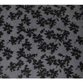 قماش شيفون حرير أسود أنيق مع تصميم زهور لوركس ميتاليك، عرض 110 سم، كوريا الجنوبية-D19727
