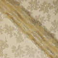 Elegant Gold Silk Chiffon Fabric with Metallic Lurex Floral Design, 110 cm Width, South Korea-D19728