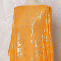 قماش ديراك صومالي تقليدي برتقالي ساطع من شيفون الحرير الخالص مع لوريكس معدني، 140 سم، 3.5 متر، قماش كوري جنوبي-D19863
