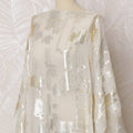 Traditional Somali Dirac Fabric in Pure Silk Chiffon with Metallic Lurex, Ivory and Silver, 3.5 Meters, 140 cm Width-D19871 Regal Fabrics