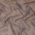 Muted Pink and Green Floral Pure Silk Chiffon Fabric, 110 cms, South Korea-D19882