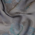 قماش شيفون حرير خالص زهري رمادي وأزرق، 110 سم، كوريا الجنوبية-D19883