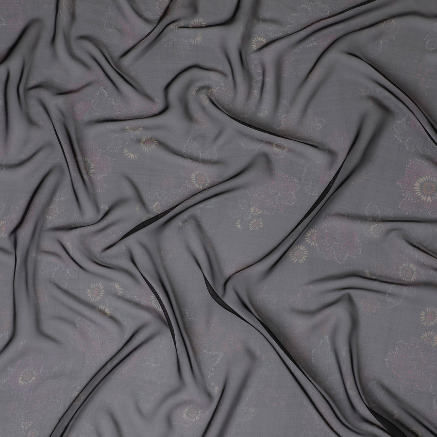 قماش شيفون حرير خالص زهري فحمي أنيق، 110 سم، كوريا الجنوبية-D19888