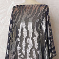 Charcoal and Silver French Silk Chiffon Fabric, Metallic Lurex, Traditional Somali Dirac - 140 cm Width, 3.5 Meters-D20132