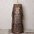 Espresso Brown French Silk Chiffon Fabric with Copper Embroidery, Traditional Somali Dirac - 140 cm Width, 3.5 Meters-D20140 Regal Fabrics