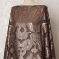 Espresso Brown French Silk Chiffon Fabric with Copper Embroidery, Traditional Somali Dirac - 140 cm Width, 3.5 Meters-D20140 Regal Fabrics