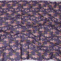 Deep Purple Premium Cotton Voile Fabric with Multicolor Floral Embroidery - Traditional Thobe Material, 140 cm Wide-D20214