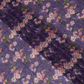 Deep Purple Premium Cotton Voile Fabric with Multicolor Floral Embroidery - Traditional Thobe Material, 140 cm Wide-D20214