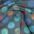 Teal Premium Cotton Voile Fabric with Multicolor Polka Dots - Traditional Thobe Material, 140 cm Wide-D20222 - Regal Fabrics