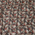 Brown Premium Cotton Voile Fabric with Large White and Red Floral Patterns - Traditional Thobe Material, 140 cm Wide-D20226