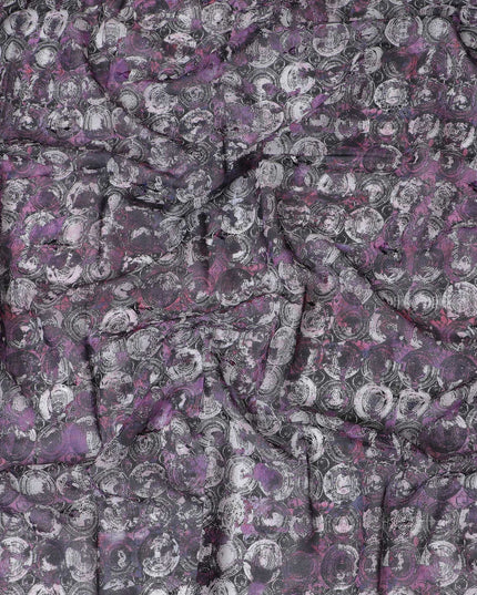 Deep Mauve Premium Cotton Voile Fabric with Historical Coin Motifs - Traditional Thobe Material, 140 cm Wide-D20229