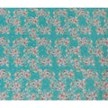 Turquoise Floral Viscose Digital Printed Fabric - Soft & Lightweight, 110 cm Width-D20255 Regal Fabrics