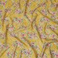Sunny Yellow Floral Viscose Digital Printed Fabric - Soft & Lightweight, 110 cm Width-D20256 Regal Fabrics