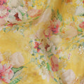 Sunny Yellow Floral Viscose Digital Printed Fabric - Soft & Lightweight, 110 cm Width-D20256 Regal Fabrics