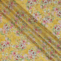 Sunny Yellow Floral Viscose Digital Printed Fabric - Soft & Lightweight, 110 cm Width-D20256 Regal Fabrics
